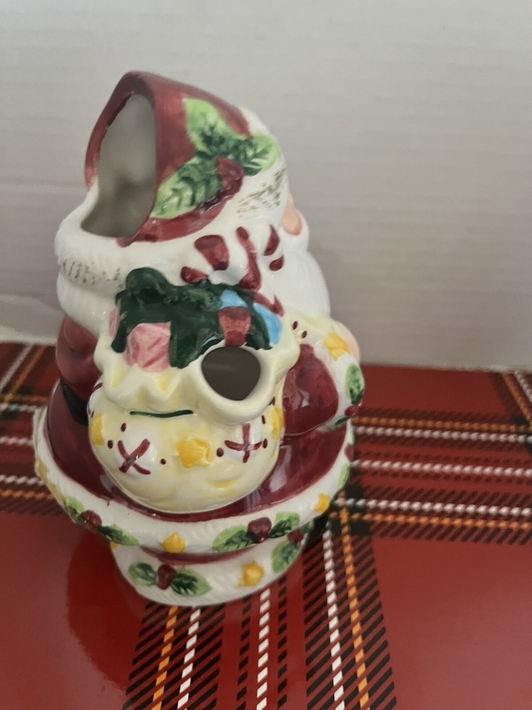 Vtg/Mr/Mrs Claus/sugar/creamer/Ceramic /6”/spoon Missing/mint