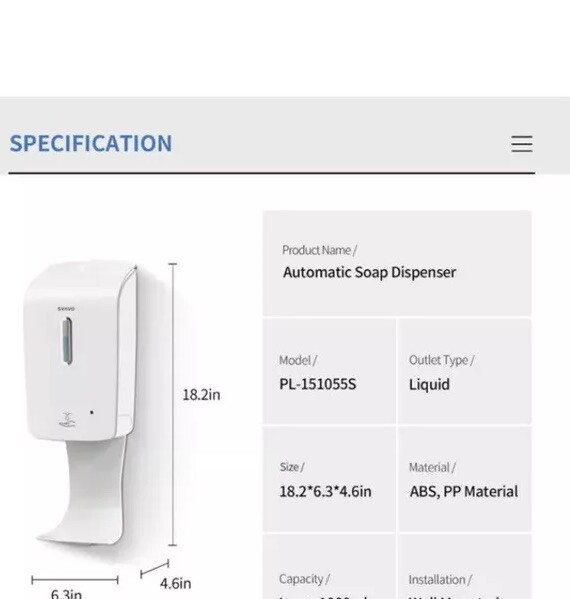 Svavo Automatic Wall Mount, New! 650 Ml