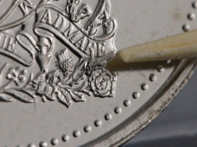 1999 Canada 50 Cent DIE CHIP (error) Uncirculated Half Dollar Coin