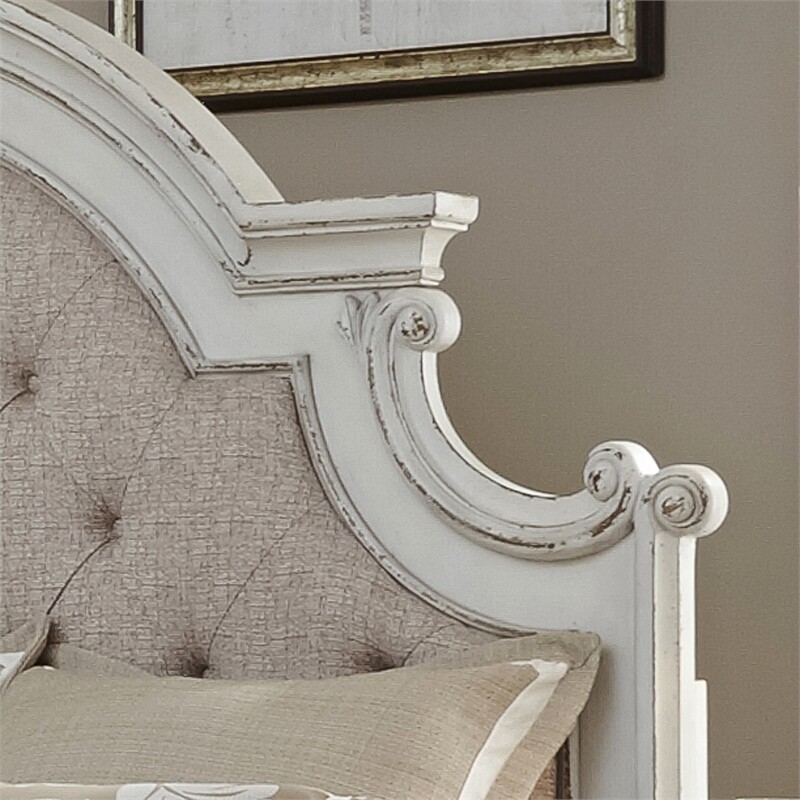 Magnolia Manor White King Uph Panel Headboard - Engineered Wood
