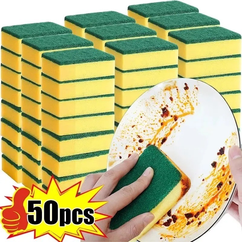 Double Sided Cleaning Sponge Rust Remover Kitchen Scrub Highly Absorbent