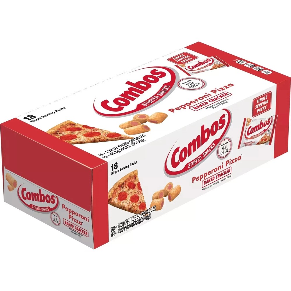 COMBOS Pepperoni Pizza Cracker, ( Pack of 18 ) - 2 BOX