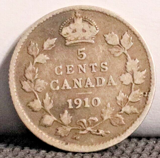 1910 Canada 5 Cents Silver  500
