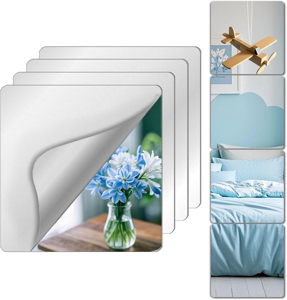 Versatile Unbreakable Wall Mirrors - 4PCS 14x12” for Kids, Dance Studios & More