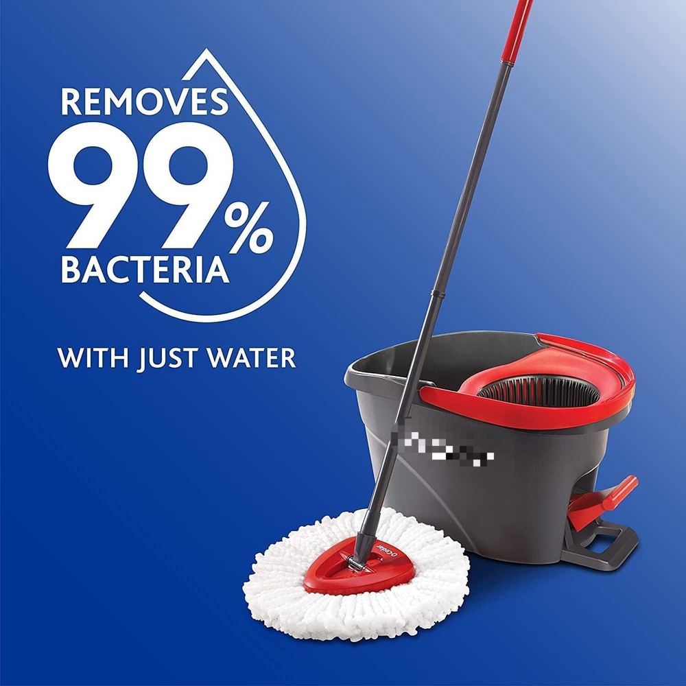 Microfiber Spin Mop and Bucket Floor Cleaning System with 4 Extra Refills