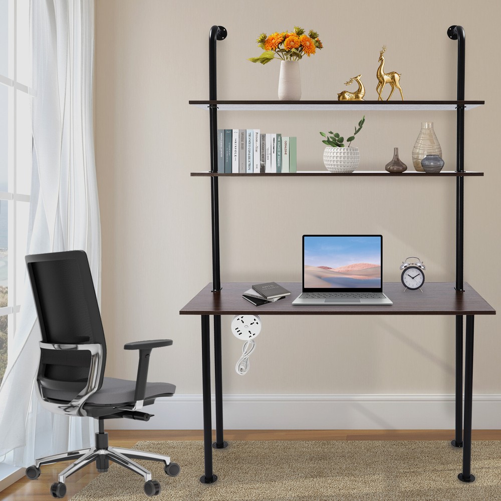 3 Tiers Wall Mount Computer Writing Table Wall Mounted Desk Wall Organizer