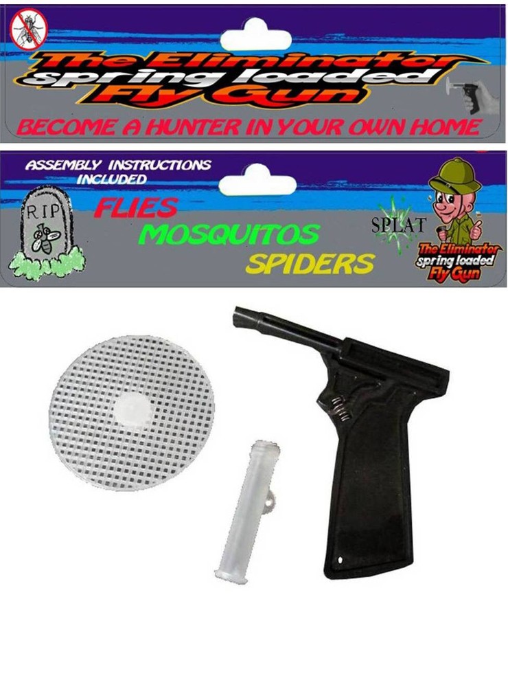Fly Swatter Gun Insect Bug Pest Killer Spring Loaded Shooter
