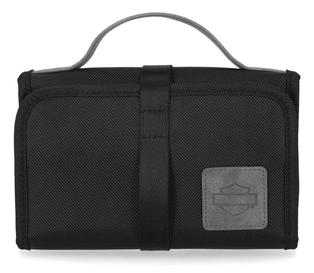 Harley-Davidson Men's Embossed Bar & Shield Logo Hanging Toiletry Kit - Black