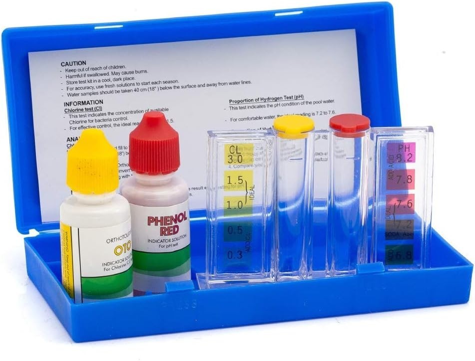 Pool & Spa Water Testing Kit - 2-Way Chlorine and pH with Carrying Case