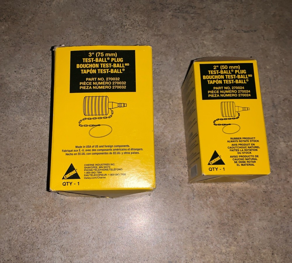 Cherne  3”  and 2” Test Ball Plug Set