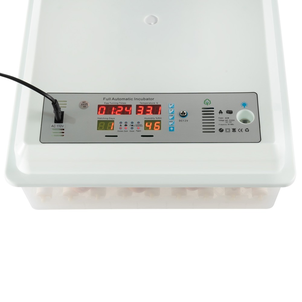 64 Eggs Incubator Digital Automatic Turning Hatcher Chicken Temperature Control