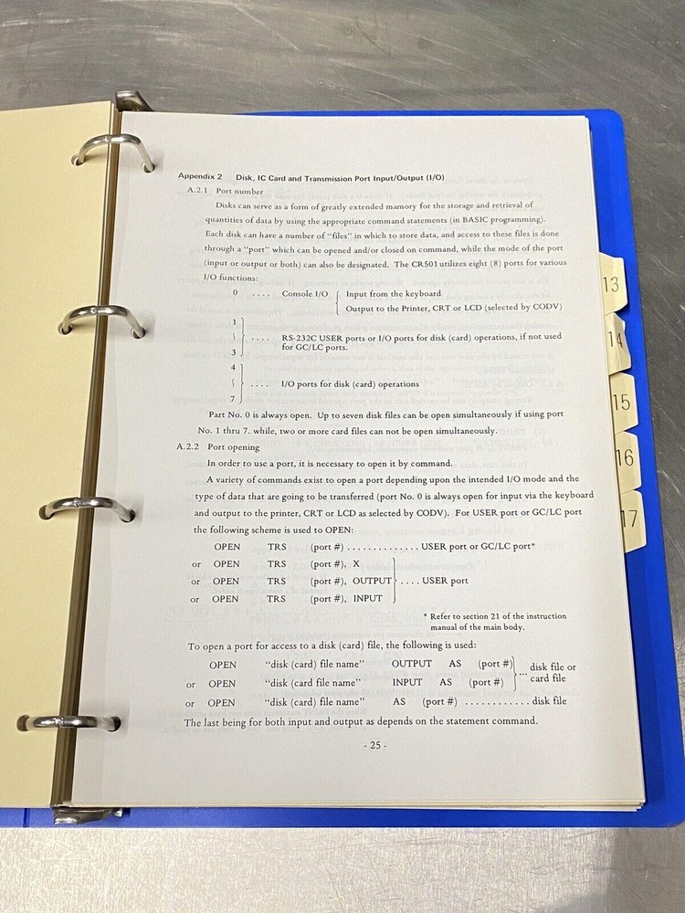 Shimadzu CR501 Chromatopac / Basic Applied Prog-Users Guide / Instruction Manual