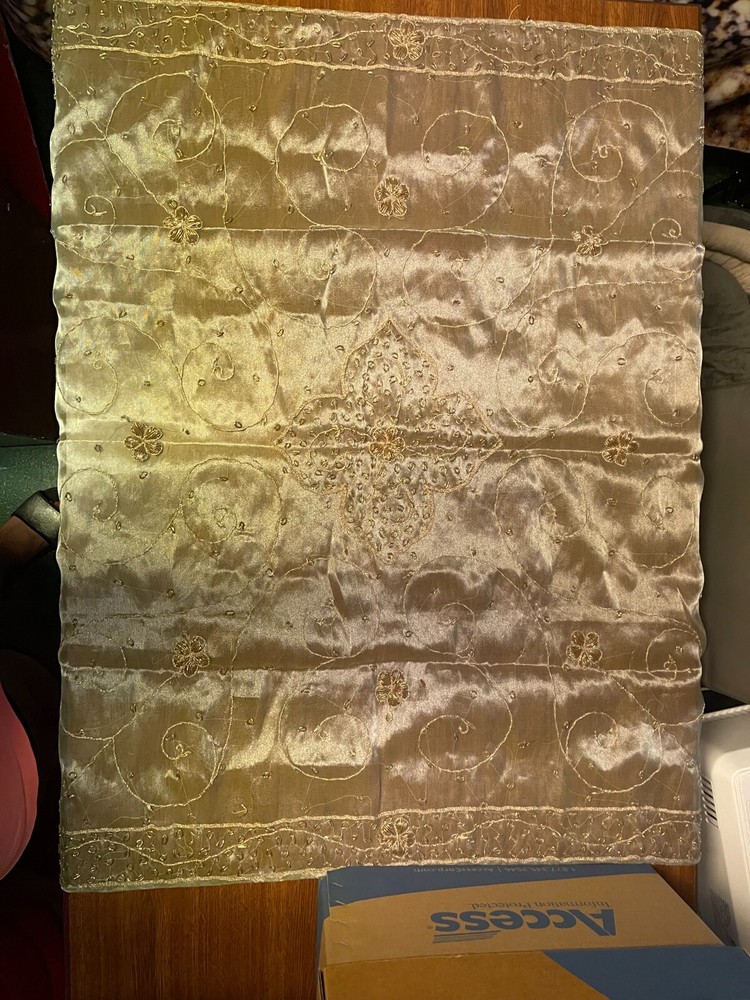 Embroidered Sheer Table Topper Runner, various sizes, shapes & colors