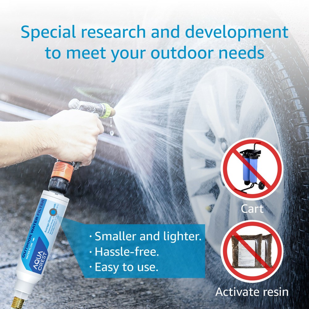 Car Washing Inline Water Filter Soften Water for Window & Yard Cleaning 2 Pack