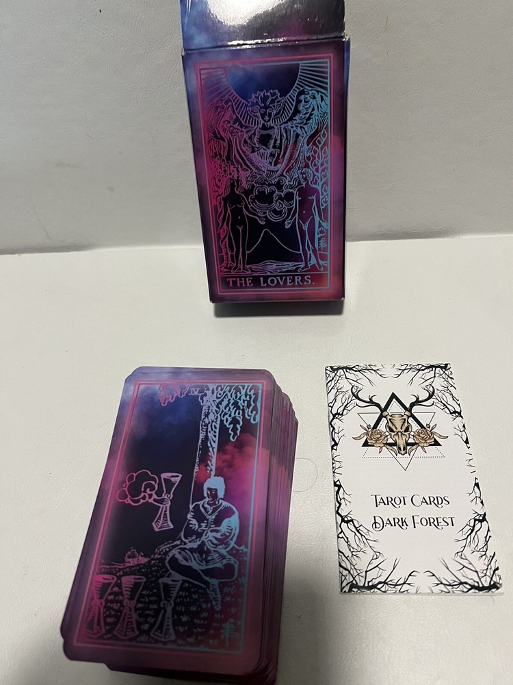 Neon Tarot Decks Set Fortune Telling Dark Forest