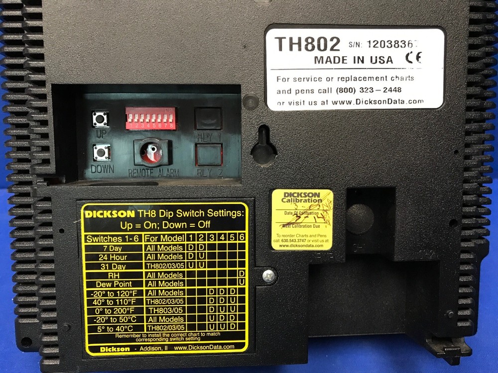 Dickson TH802 Circular Chart Recorder 2-Pen