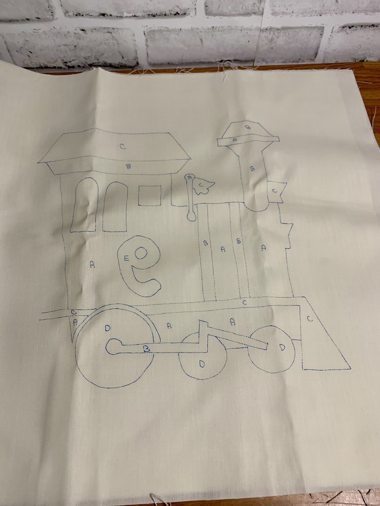 VTG LEEWARDS PUNCHWORK PILLOW KIT 15” CHOO-CHOO TRAIN