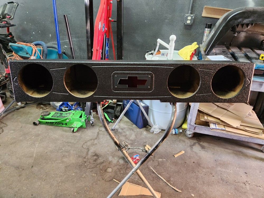 2014 - 2018 Custom Chevy Silverado Crew Cab subwoofer box Quad 8" Ported