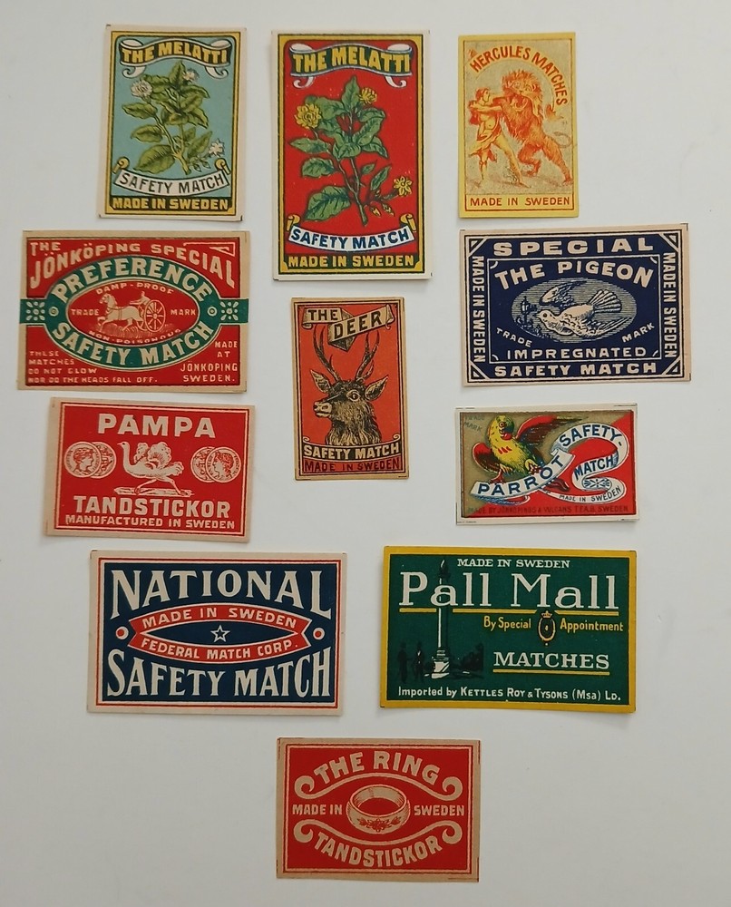 OLD MATCHBOX LABEL- 11 DIFFERENT LABELS - NEW