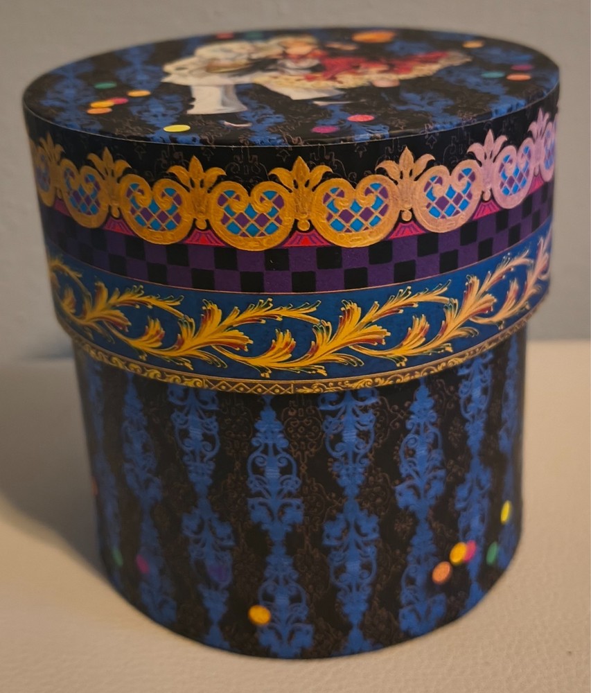Punch Studio Harlequin trinket storage box round