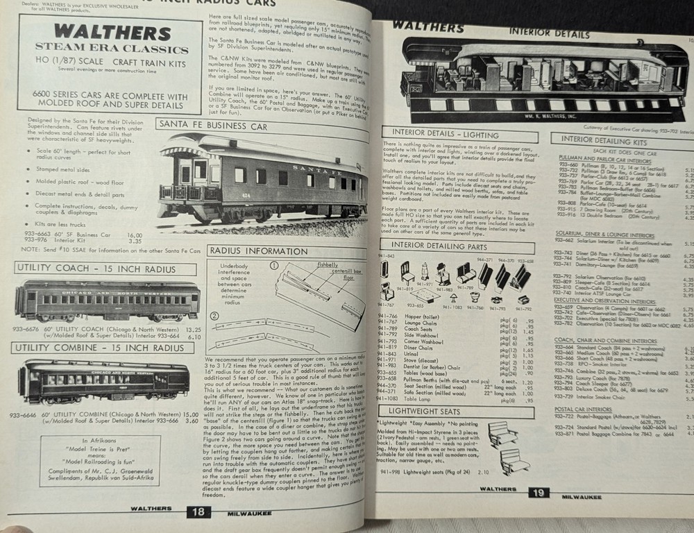 ***VINTAGE 1981 WALTHER'S HO SCALE MODEL TRAIN CATALOG & REFERENCE MANUAL***