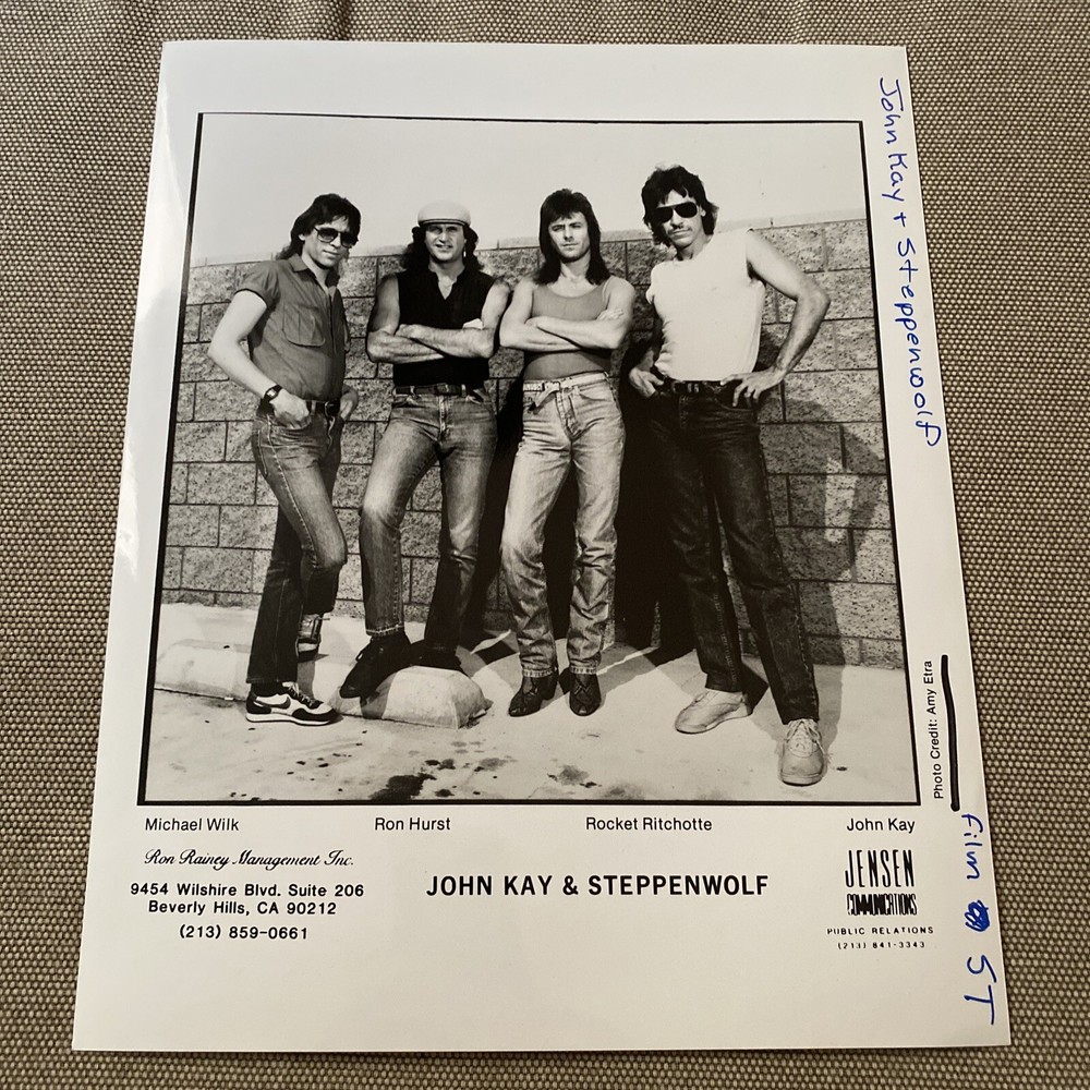 John Kay & Steppenwolf Press Photo 8x10”. See Description.