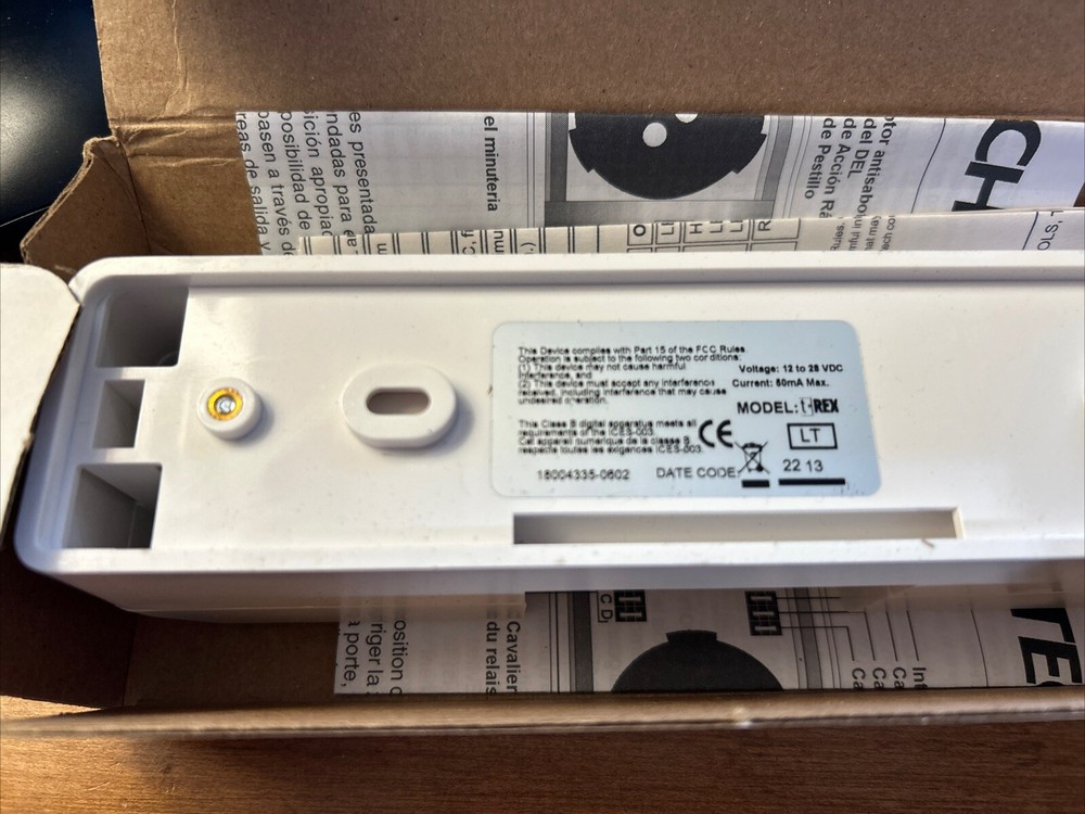 New In box - Kantech T.REX-LT2 Request To Exit Detector - White