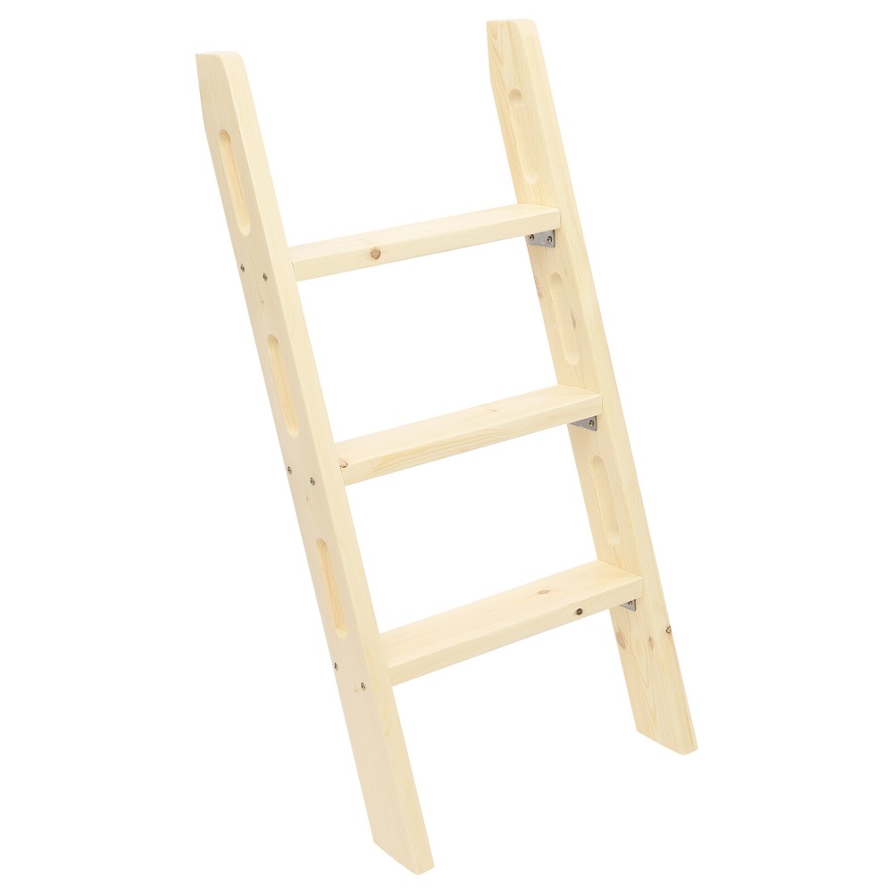 Modern Solid Wood Bed Ladder Space-Saving Step Ladder 3 Steps Long Climb Ladder