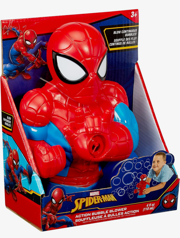 Little Kids Marvel Spider-Man Action Bubble Blower Machine