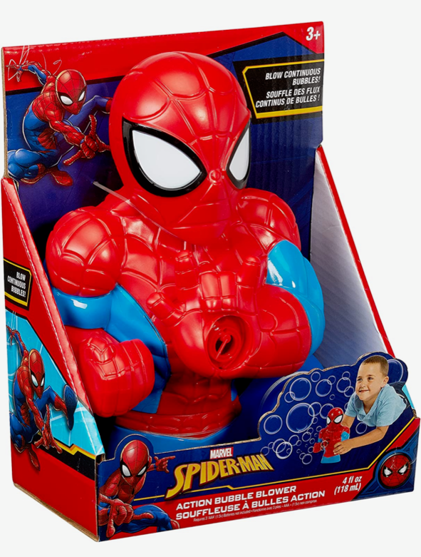 Little Kids Marvel Spider-Man Action Bubble Blower Machine