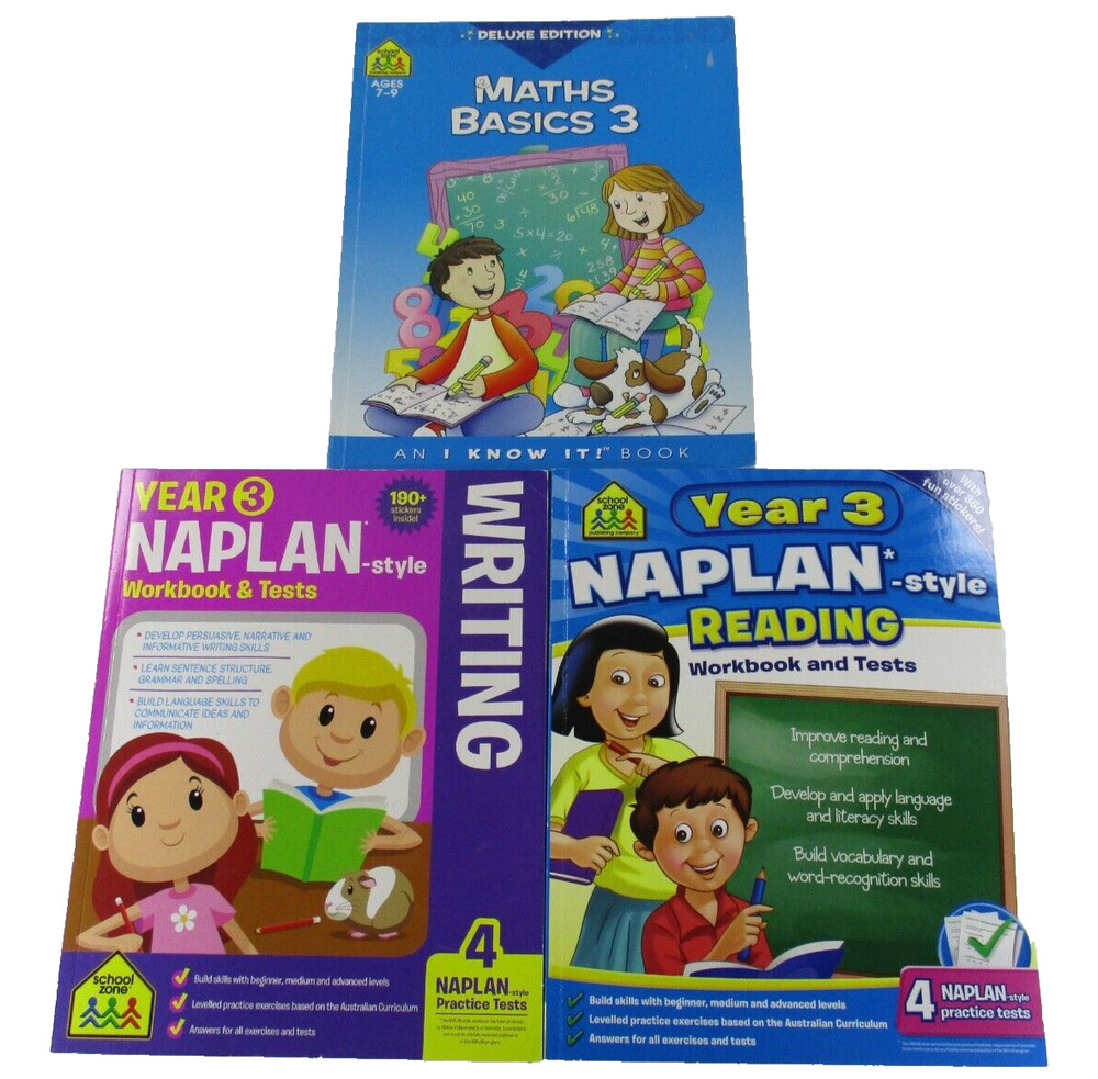 Maths Basics 3 Naplan Writing Naplan Reading Complete with Stickers Educational
