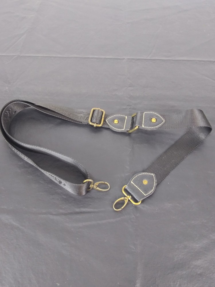 Montana West Black Web Adjustable Bag Strap Replacement STRAP ONLY Embossed Logo