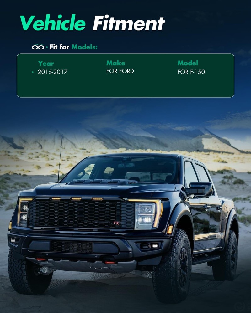 Front Bumper with Winch Plate LED Light F-150 2015-2017