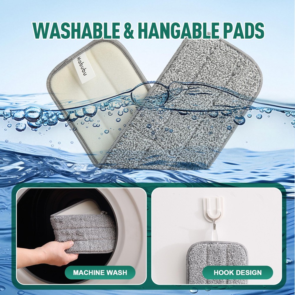8 Pack Microfiber Spray Mop Replacement Pads for Swiffer PowerMop, Washable &...
