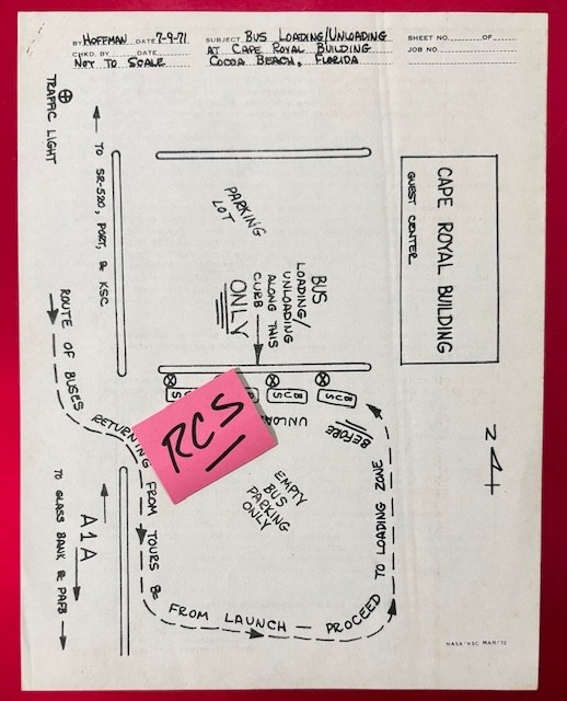 APOLLO 16 ESCORTS BUS LOADING UNLOADING GUIDELINES ORIGINAL ERA MEMORANDUM MEMO