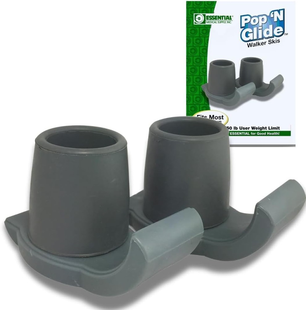 Universal Fit Pop & Glide Walker Ski Glides - Safe & Easy Mobility Solution