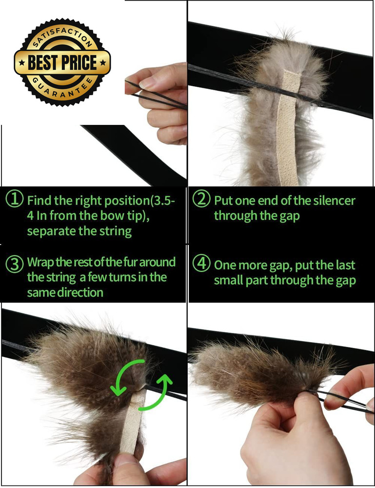 THREE ARCHERS Beaver Balls Bow String Silencers 2 Pack – Traditional Archery...