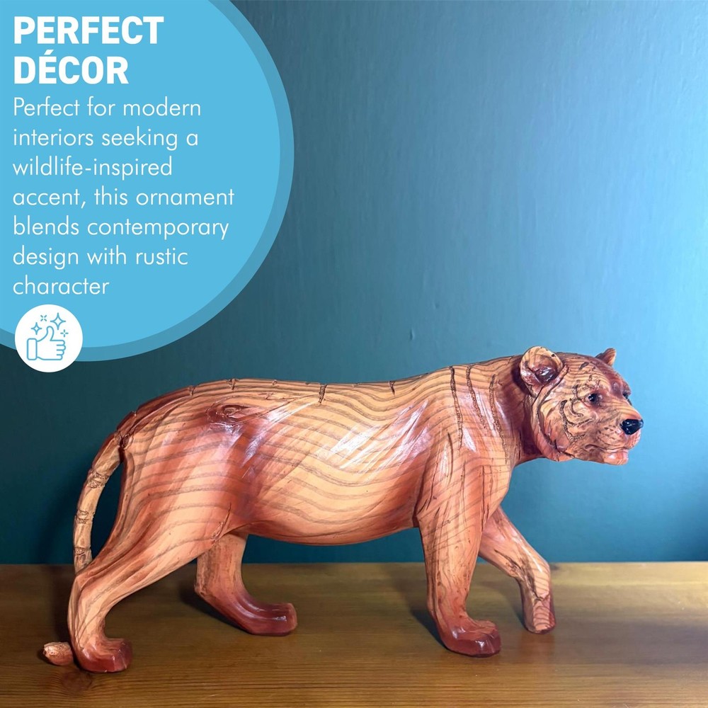 𝗪𝗢𝗢𝗗𝗘𝗡 𝗘𝗙𝗙𝗘𝗖𝗧 𝗧𝗜𝗚𝗘𝗥 𝗢𝗥𝗡𝗔𝗠𝗘𝗡𝗧 Freestanding Animal Figure