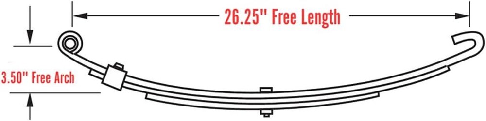 SOUTHWEST WHEEL 2 Leaf 26.25" 800 lbs Open End Trailer Leaf Spring