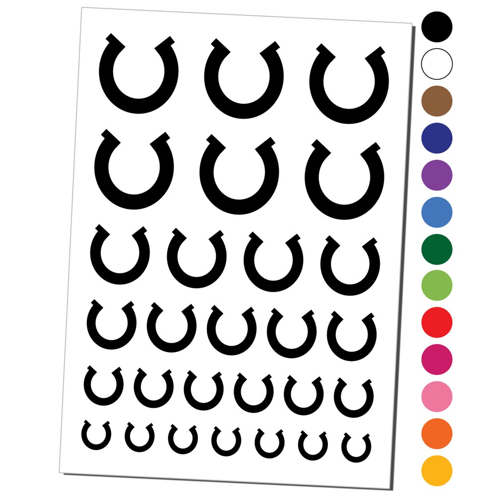 Horseshoe Lucky Solid Temporary Tattoo Water Resistant Set
