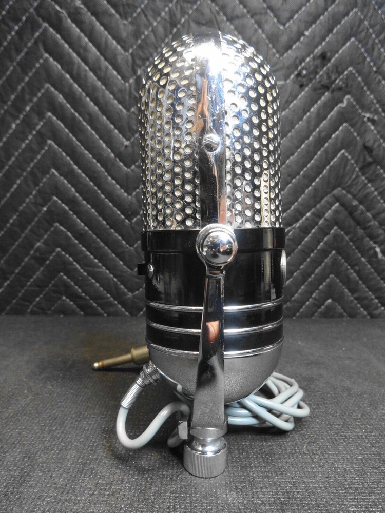 VINTAGE SHIELD M-102 PILL SHAPE CHROME MICROPHONE