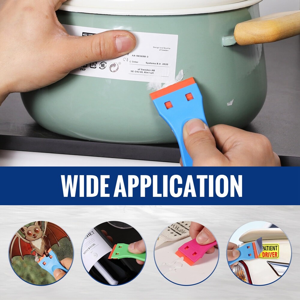 WORKPRO 3PC Plastic Razor Blade Scraper Remover Tool w/120PC Plastic Razor Blade