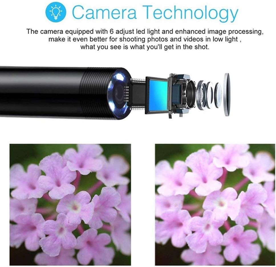 HD Snake Pipe Camera - 1.5M USB Endoscope with LED Lights for Android Devices