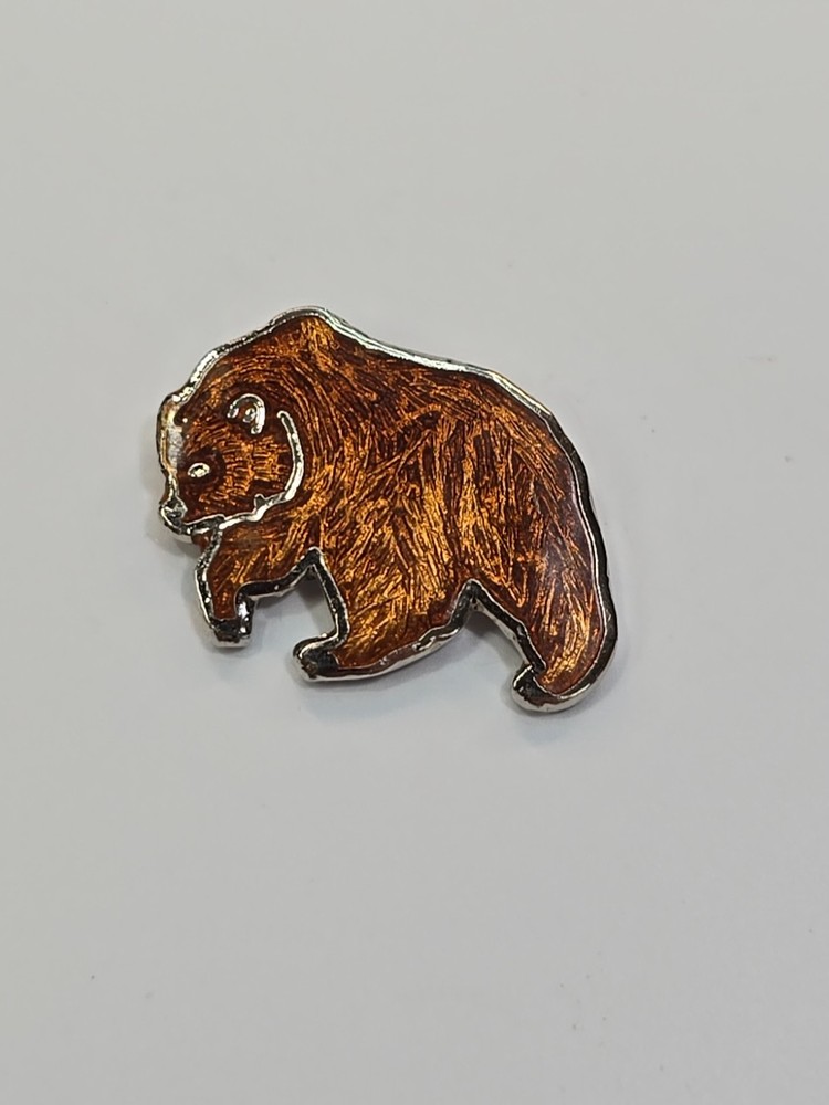 Brown Bear Tie Tack Lapel Pin Small Size