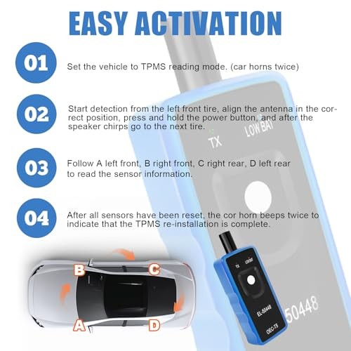 EL-50448 TPMS Relearn Tool with Battery, OEC-T5 TPMS Reset With Battery Blue