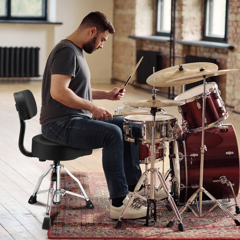 Hot Sale Adjustable Black Drum Stool with Hydraulic Function on The Backrest US