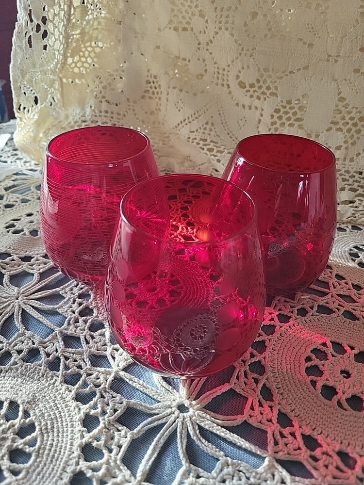 Red Mikasa Tea Lite Candle Holders