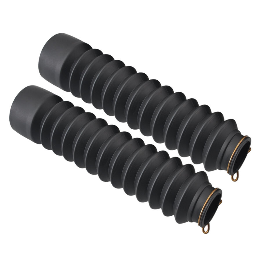 2Pcs Universal Front Rubber Fork Boots Shock Absorber Protector Dust Cover Black