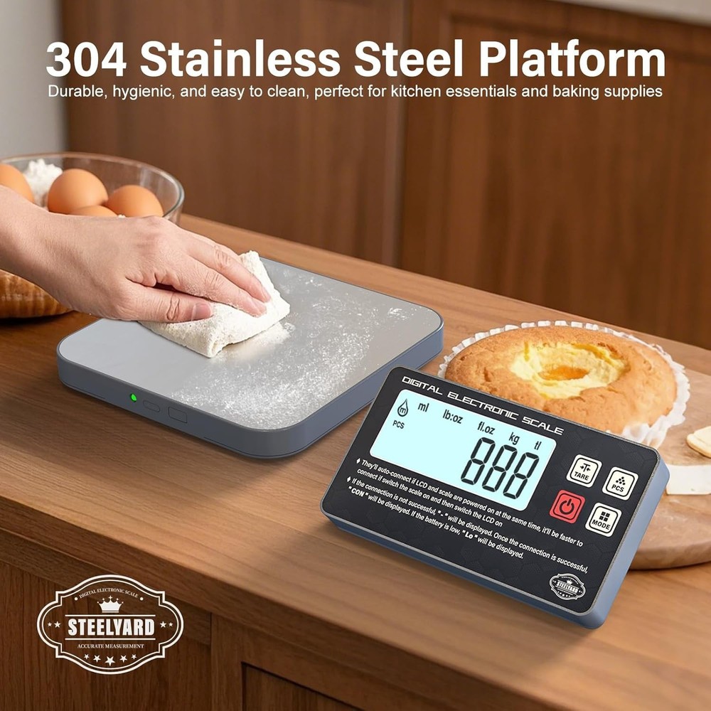 Precision Rechargeable Kitchen Food Scale - Backlit Screen & 5000g Max Capacity