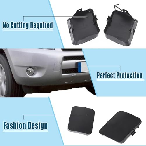 2pcs Front Left Right Bumper Tow Hook Bracket Cover Cap Replacement for RAV4